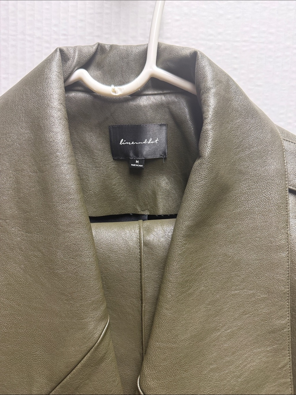 Olive Faux Leather Trench Coat and pants Medium